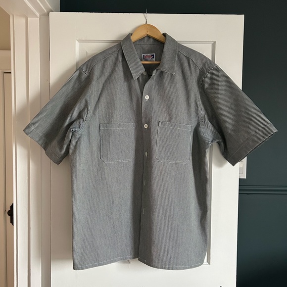 XXL Rosa Rugosa short sleeve hickory stripe shirt. - Picture 5 of 5